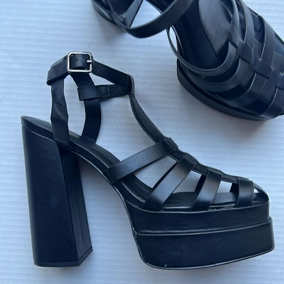 Forever 21 Faux Leather Caged Platform Heels - Picture 6 of 11